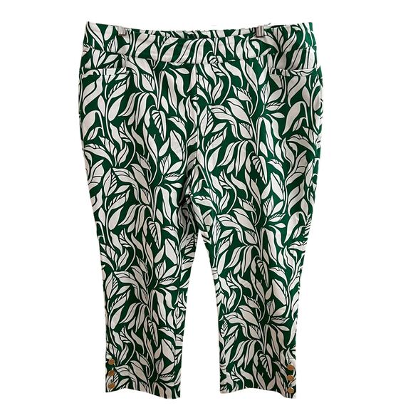 Soft Surroundings SoftEssential Superla Slim Leg Crop Pants Floral Women Size 1X - Picture 1 of 9